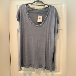 NWT Free People Under The Sun Tee in Denim Blue size medium